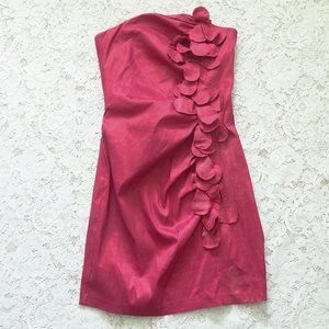 Jessica McClintock Strapless Red Glitter Dress 8